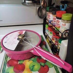 Pink Non-Stick Frying Pan with Lid Paris Hilton Tropic pink
